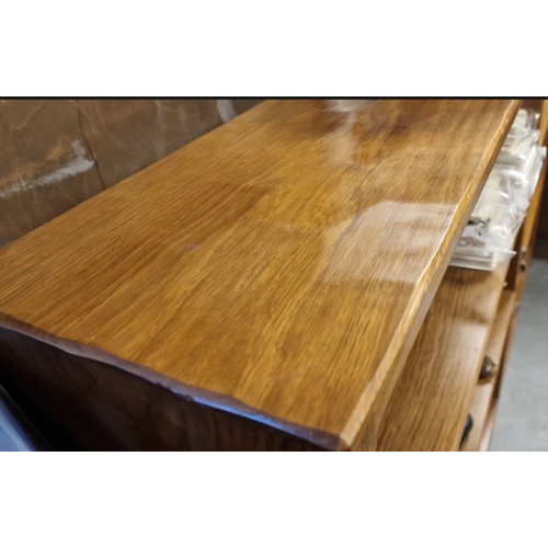Acornman Yorkshire Oak Low Bookcase - 152cm, by 26 deep and 96 high ...