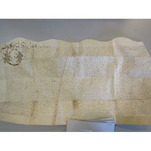 27 - EIGHT 17th & 18th Century Indentures from the UK being very large vellum type documents folded  incl... 