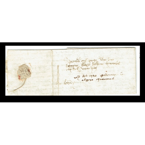 31 - 1420 Entire Letter Venice to Alexandria addressed to Balxio Dolfino the Venetian consul to Alexandri... 