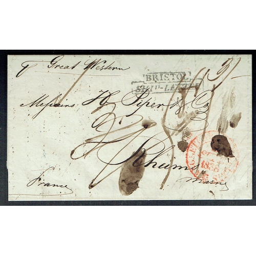 32 - 1838 (16 Aug) Entire Letter New York USA to Reims, France, sent per Steamer Great Western leaving Ne... 