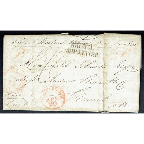 33 - 1838 Entire Letter Charlestown USA to Greenock, Scotland sent per Steamer Great Western leaving New ... 