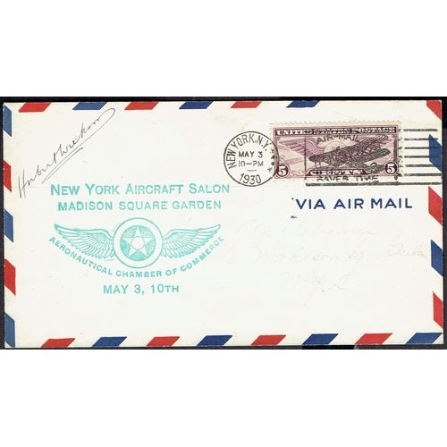 37 - Aviation: 1930 New York airmail cover unaddressed cacheted at NEW YORK AIRCRAFT SALON / MADISON SQUA... 