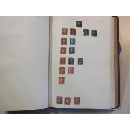 472 - OLD TIME Ledger album with useful 1840 to modern noted 1840 1d black (no margins), 1854 2d blue with... 