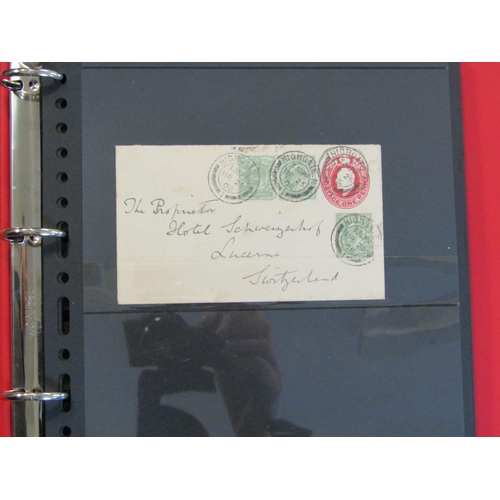 473 - KINGS: Jumbled ranges on Hagners in a binder includes 1908 EDVII 1d embossed P/S env uprated with 3 ... 