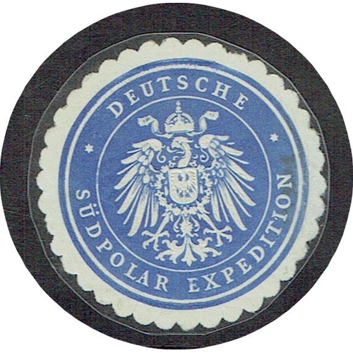 75 - Germany: 1910 German Antarctic Expeditions; 1910 DEUTSCHE SUDPOLAR EXPEDITION blue and white embosse... 