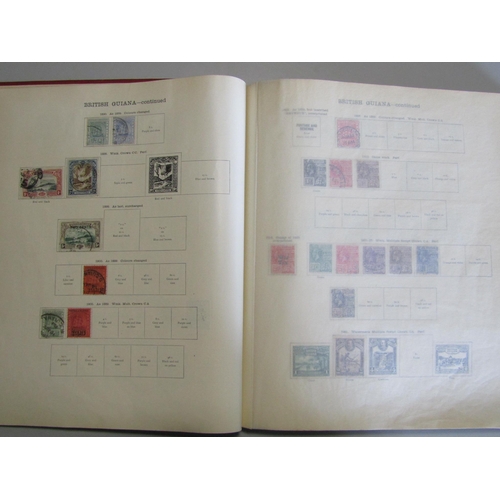 11 - British Empire New Ideal Album in red containing a mint and used collection from Aitutaki to Zanziba... 