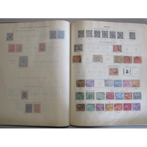 11 - British Empire New Ideal Album in red containing a mint and used collection from Aitutaki to Zanziba... 