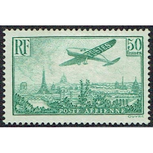 142 - FRANCE - 1936 Air 50f green mounted mint, quite well centred, key top value. SG 540.