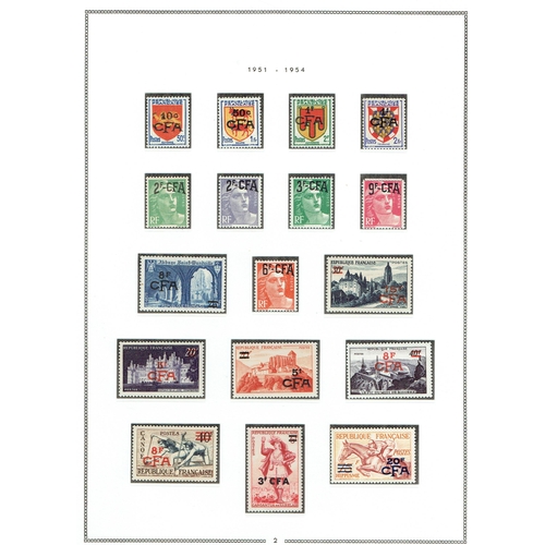 157 - FRANCE - COLONIES - Reunion: 1949-1963 Unmounted mint collection on printed album pages including 19... 