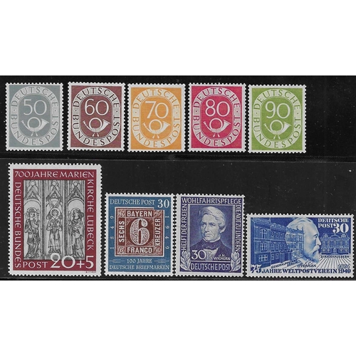 185 - GERMANY (WEST) - 1949-59 Unmounted mint collection of complete sets on double sided stockpage includ... 