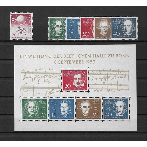 185 - GERMANY (WEST) - 1949-59 Unmounted mint collection of complete sets on double sided stockpage includ... 