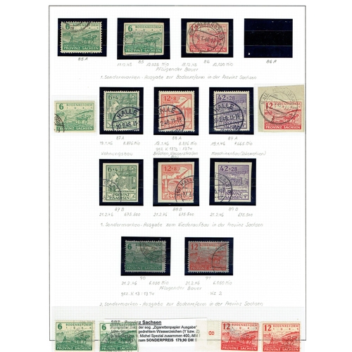 190 - GERMANY - ZONES - Soviet Zone: Saxony; 1945-6 Written up album page of Ploughing and Rehousing issue... 