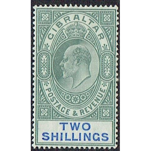 200 - GIBRALTAR - 1905 2s green and blue mounted mint, very fresh, lovely colour, SG 62.