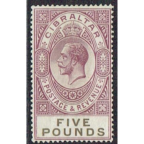 203 - GIBRALTAR - 1925-32 £5 violet and black mounted mint, some gum tones otherwise very fine and fresh e... 