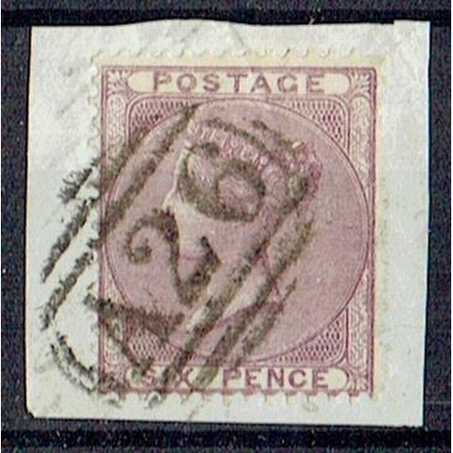 208 - GIBRALTAR - GB Used in:  1856 6d lilac fine used with full strike of A26 cancel on paper, fine, SG Z... 