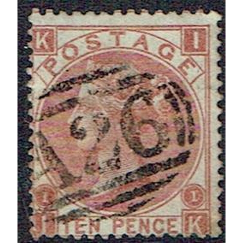 213 - GIBRALTAR - GB Used in:  1867 10d red-brown fine used with good strike of A26 cancel with good colou... 