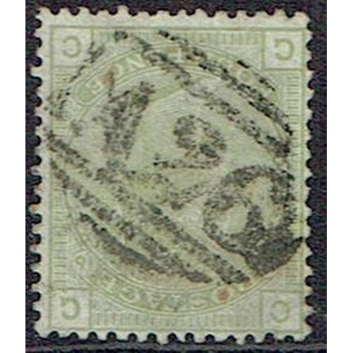 215 - GIBRALTAR - GB Used in:  1877 4d sage-green plate 16; heavy used with good strike of A26 cancel with... 