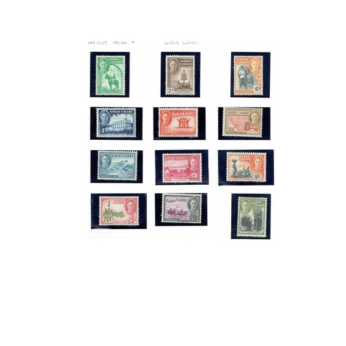 221 - GOLD COAST - 1937-1949 Collection neatly arranged on leaves including 1938 set to 10s mint (extra 5s... 