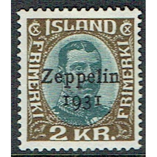 238 - ICELAND - 1931 Zeppelin 1931 overprint complete set of 3 unmounted mint, fresh, Facit 162-164. Fine.... 