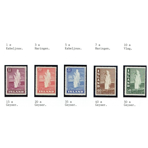 239 - ICELAND - 1937-51 Collection of mainly sets unmounted mint on leaves includes 1938 Indep set, Great ... 