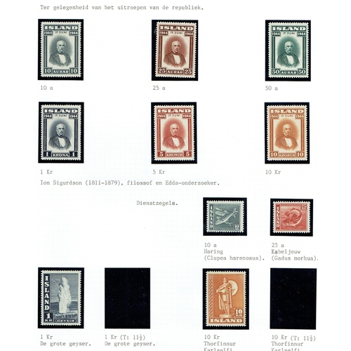 239 - ICELAND - 1937-51 Collection of mainly sets unmounted mint on leaves includes 1938 Indep set, Great ... 