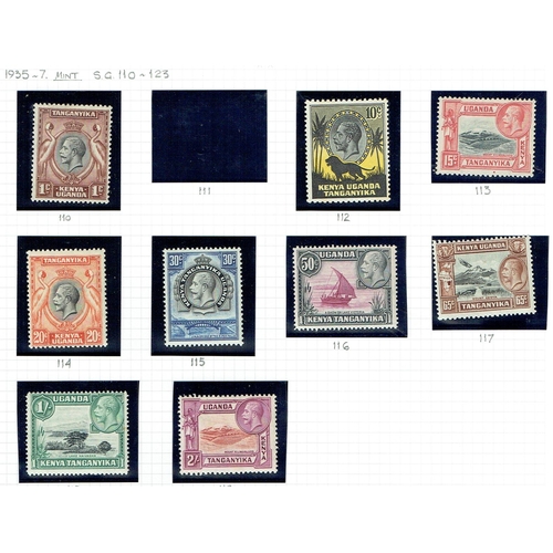 271 - KENYA, UGANDA & TANG. (K.U.T.) - 1935-7 GV Mint assembly of nine examples including 1935-7 GV pictor... 