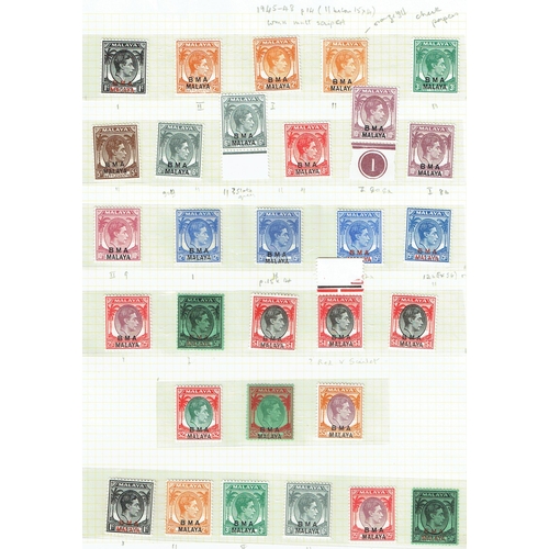 280 - MALAYAN STATES - BMA: 1945-48 Mainly unmounted set plus many extras for different Die I or II incl 2... 