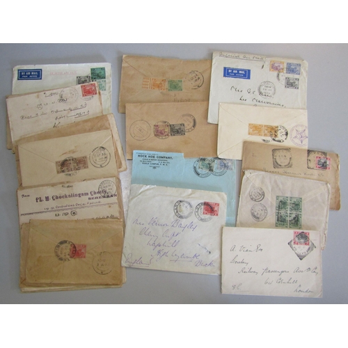 282 - MALAYAN STATES - Federated Malay States: Large group of 1920s-30s commercial covers bearing Leaping ... 