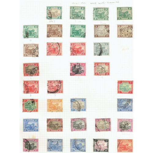 285 - MALAYAN STATES - FMS: Fine used assembly on album pages including 1900 on Negri Sembilan 1c, 2c, 3c,... 