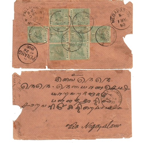 292 - MALAYAN STATES - Selangor: 1900 (24 April) Kuala Lumpur tatty cover native cover bearing Selangor 18... 