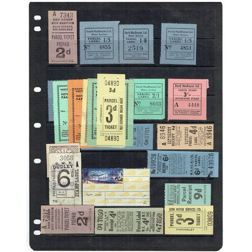 46 - REVENUES & CINDERELLA - Railway Parcels: Very mixed assembly on various stockpages including Prepaid... 