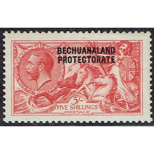 74 - BECHUANALAND - 1914-15 Waterlow 5s rose-carmine very fine hinged mint, well centred, SG 84.