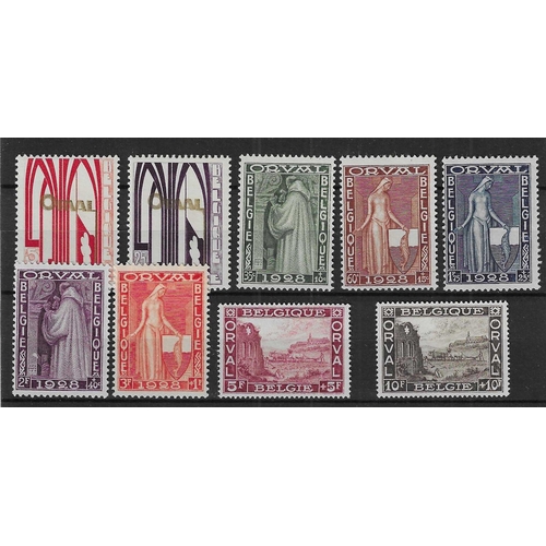 78 - BELGIUM - 1928 Orval Abbey Restoration Fund set of 9 unmounted mint, fine, SG 461/469. Cat 400.