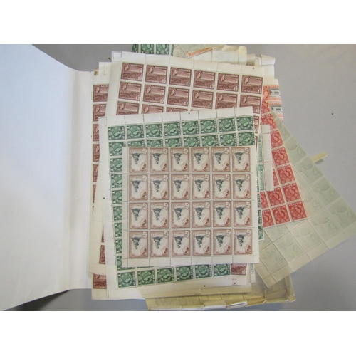 9 - British Commonwealth large stash of complete or part unmounted mint sheets for 1950s-70s era low val... 