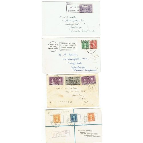 96 - CANADA - 1937-1952 Four covers incl 1937 defins FDC, 1937 Coronation commercial cover to USA, 1950 S... 