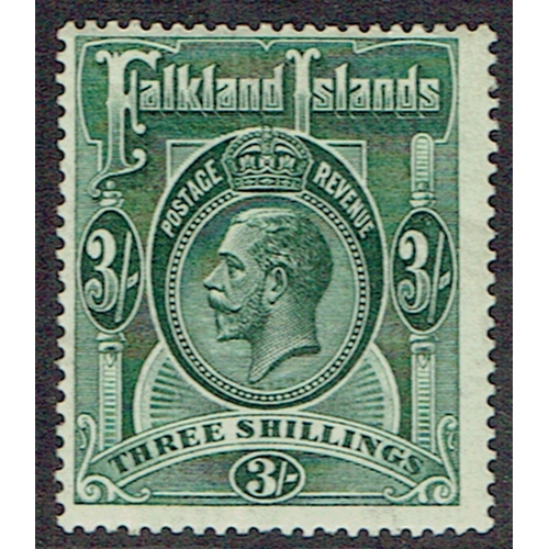 129 - FALKLAND ISLANDS - 1923 MS CA 3s slate-green very fine hinged mint, centred left, fine, SG 80.