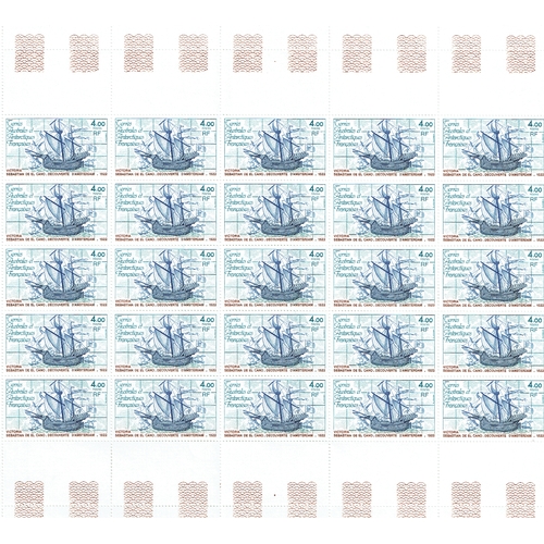 154 - FRANCE - COLONIES - French Southern & Antarctic Territories: 1980-19 twenty five complete sheets unm... 