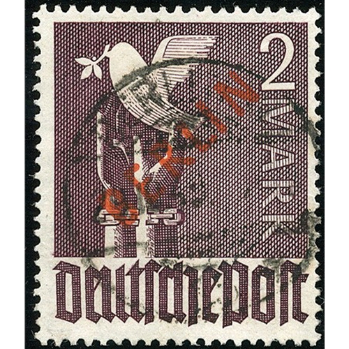 180 - GERMANY - W. BERLIN - 1949 Berlin overprint in red; 2m violet fine used full CDS cancel, SG B34.