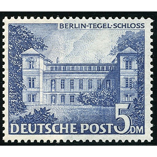 184 - GERMANY - W. BERLIN - 1949-54 Berlin Buildings; 5Dm dull ultramarine very fine hinged mint, superb a... 