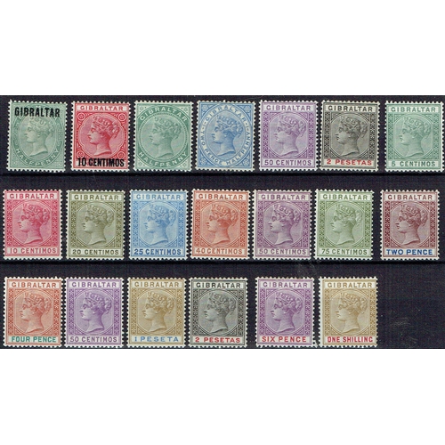 196 - GIBRALTAR - 1886-1898 Mint QV assembly including 1886 ½d & 1d (Cat £108), 1886-7 ½d & 2½d (Cat £110)... 