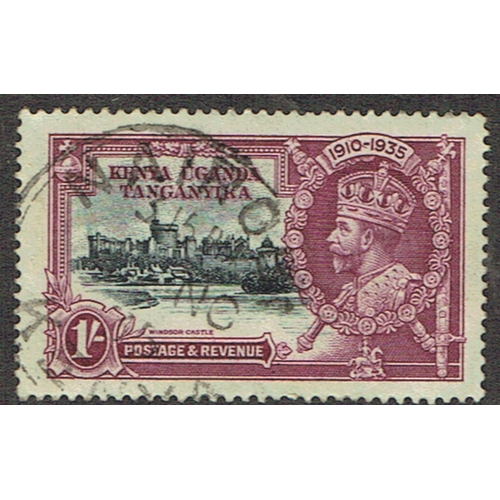 270 - KENYA, UGANDA & TANG. (K.U.T.) - 1935 Silver Jubilee 1s slate & purple CDS used showing line through... 