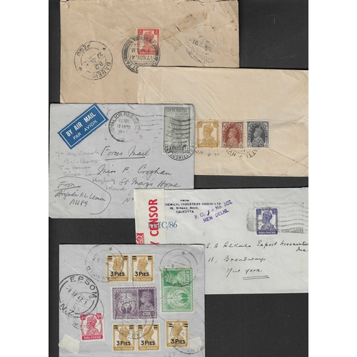 242 - INDIA - WWII Censor Mail - Useful group of 19 covers from various departure towns around India to a ... 