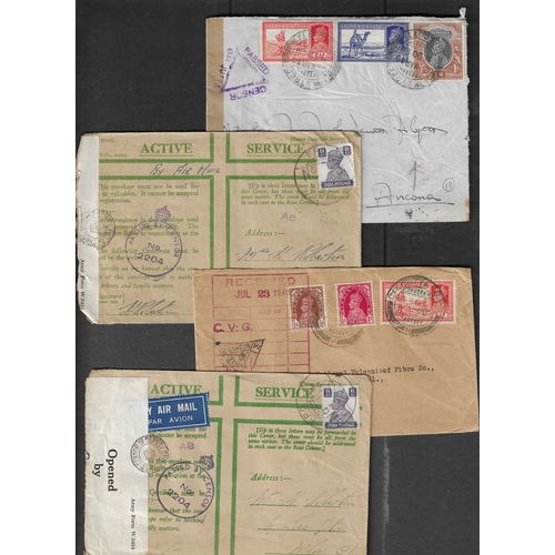 242 - INDIA - WWII Censor Mail - Useful group of 19 covers from various departure towns around India to a ... 