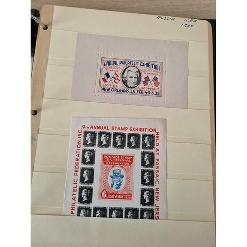 110 - REVENUES & CINDERELLA - USA: Stamp Exhibitions nice collection 1916-1972 with dozens of labels for e... 