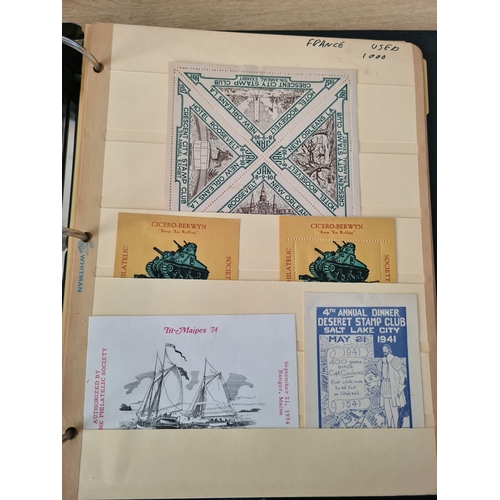 110 - REVENUES & CINDERELLA - USA: Stamp Exhibitions nice collection 1916-1972 with dozens of labels for e... 