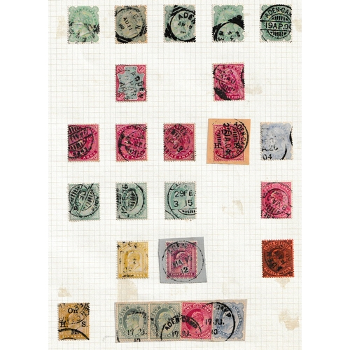 114 - ADEN - Postmarks on India: Collection of 57 stamps from QV to GV includes range of squared circle ca... 