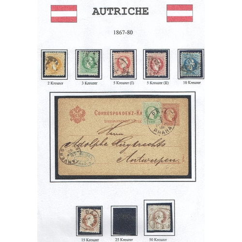 150 - AUSTRIA - 1858-80 Classics assembly on album leaves with single used examples (mainly fine) and six ... 