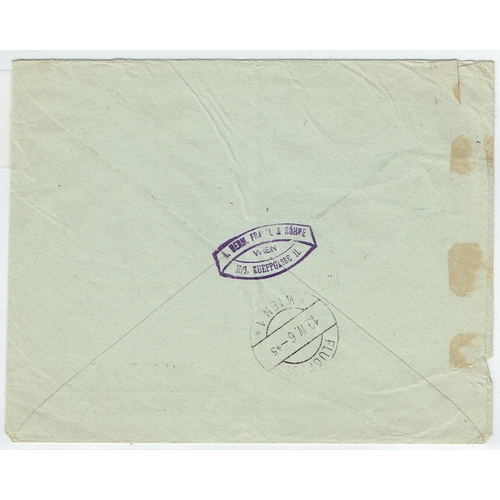 151 - AUSTRIA - 1918 Airmail covers (2) two printed envelopes (folds) to Vienna or Lemberg one bearing 4k ... 