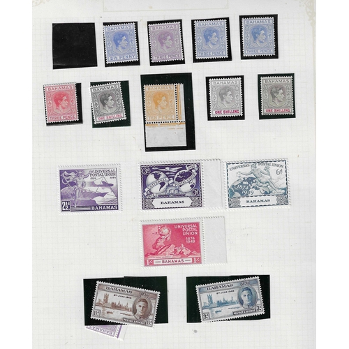 162 - BAHAMAS  - 1884-1978 Small collection on loose leaves,  mixed mint and used condition. Stamps to not... 