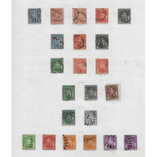 175 - BARBADOS - 1852-1875 QV Early collection of (69) stamps on album leaves notable stamps/sets are 1852... 